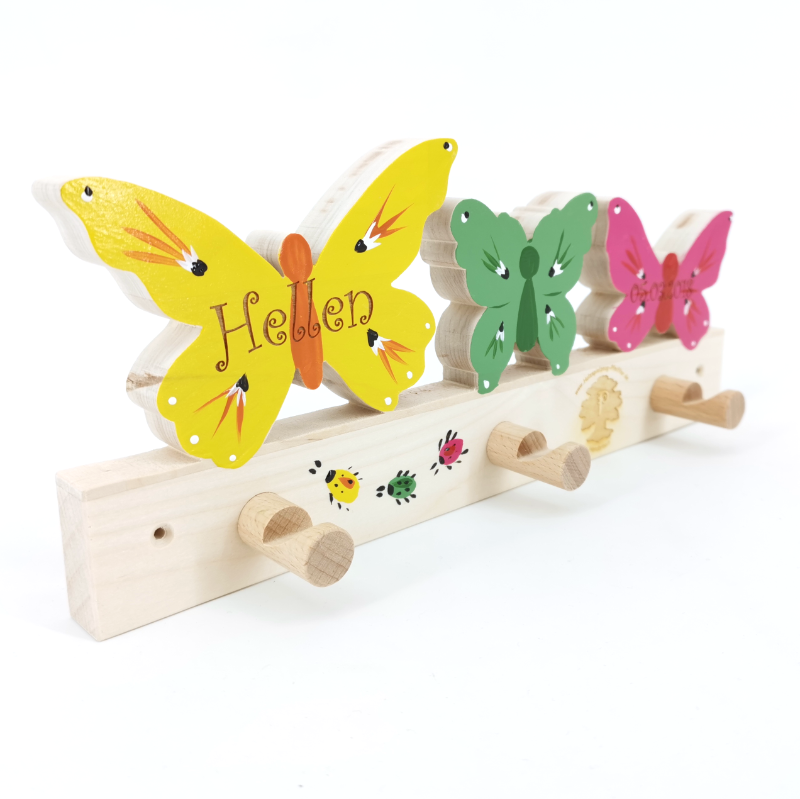 Schmetterling Garderobe Buchstabe Motiv Holz Kinderzimmer