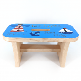 Leuchtturm Fussbank Name Buchstabe Holz Kinderzimmer